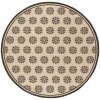 Safavieh Linden  Creme / Brown LND181 6 ft. 7 in. X 6 ft. 7 in. Round Rug