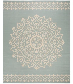 Safavieh Linden  Cream / Aqua LND183 9 ft. X 12 ft. Rectangle Rug