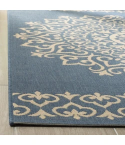 Safavieh Linden  Cream / Blue LND183 6 ft. 7 in. X 6 ft. 7 in. Square Rug