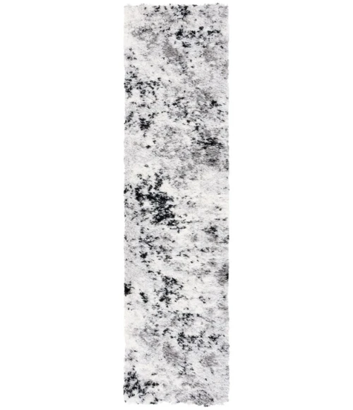 Safavieh Lindsay Shag Grey / Black Ivory LNS556 2 ft. 2 in. X 8 ft. Runner Rug