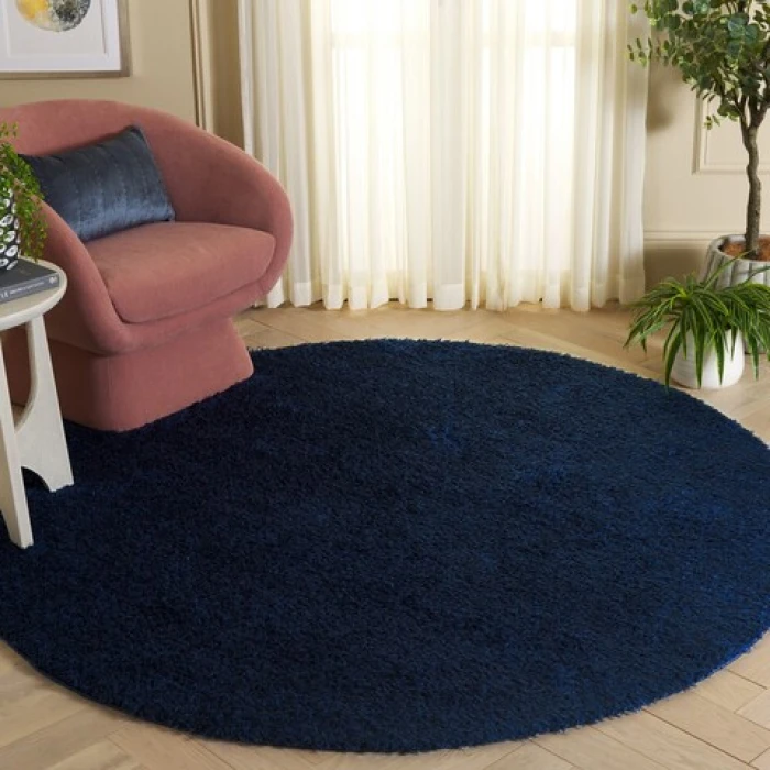 Safavieh Lindsay Shag Navy LNS560 5 ft. 3 in. X 7 ft. 6 in. Rectangle Rug