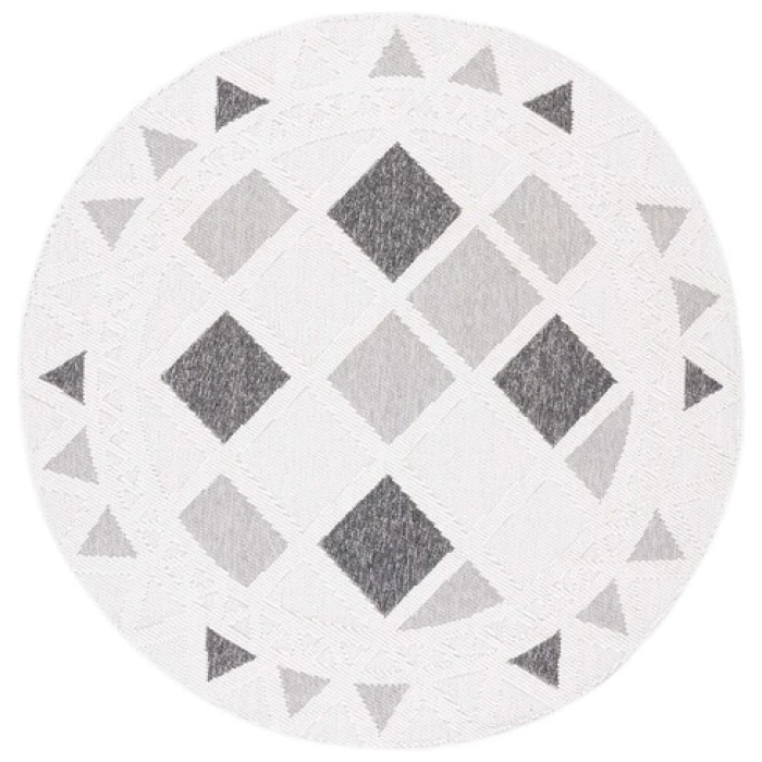 Safavieh Lotus Ivory / Dark Grey LOT102 6 ft. 7 in. X 6 ft. 7 in. Round Rug