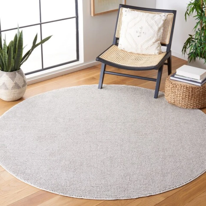 Safavieh Lotus Light Grey / Ivory LOT106 6 ft. 7 in. X 6 ft. 7 in. Round Rug
