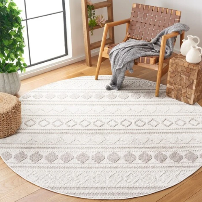 Safavieh Lotus Ivory / Beige LOT108 6 ft. 7 in. X 6 ft. 7 in. Round Rug
