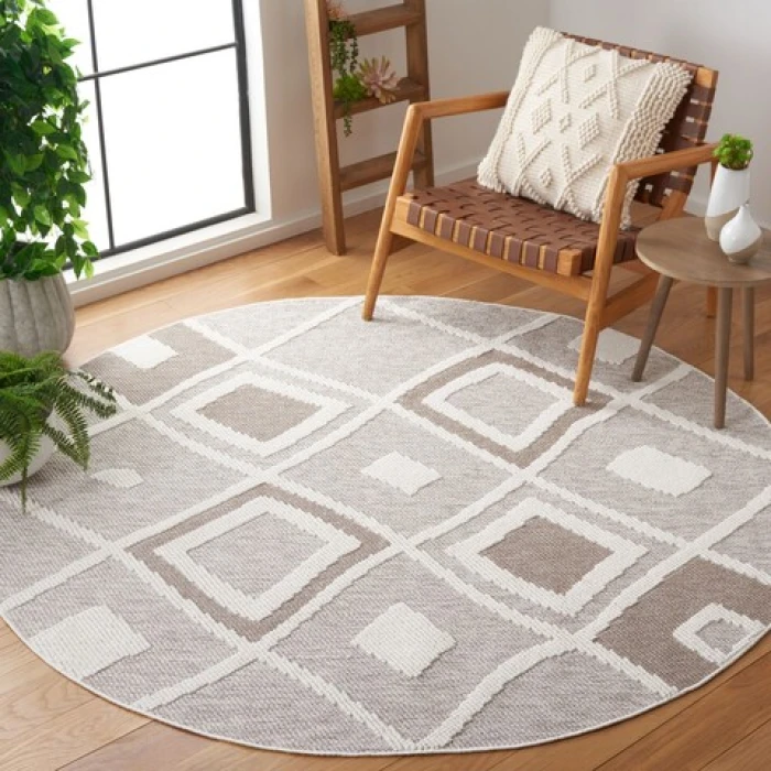 Safavieh Lotus Beige / Ivory LOT110 6 ft. 7 in. X 6 ft. 7 in. Round Rug