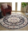 Safavieh Luna Beige / Navy LUN100 6 ft. 7 in. X 6 ft. 7 in. Round Rug