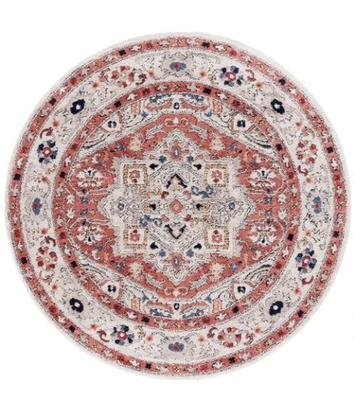 Safavieh Luna Beige / Rust LUN100 6 ft. 7 in. X 6 ft. 7 in. Round Rug