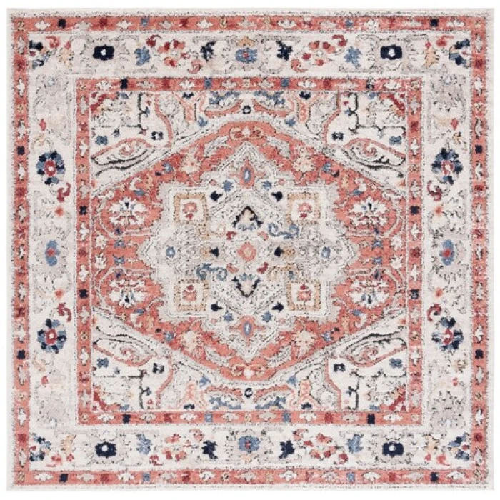 Safavieh Luna Beige / Rust LUN100 6 ft. 7 in. X 6 ft. 7 in. Square Rug