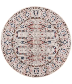 Safavieh Luna Beige / Blue Rust LUN101 6 ft. 7 in. X 6 ft. 7 in. Round Rug