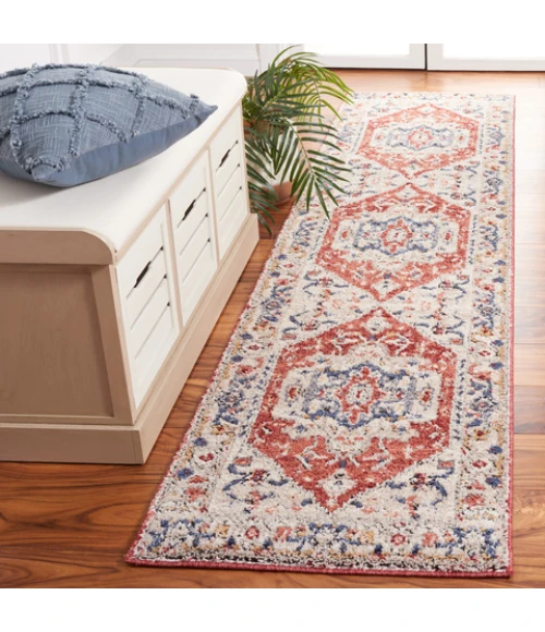 Safavieh Luna Beige / Blue Rust LUN102 2 ft. 2 in. X 9 ft. Runner Rug