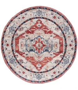 Safavieh Luna Beige / Blue Rust LUN102 6 ft. 7 in. X 6 ft. 7 in. Round Rug
