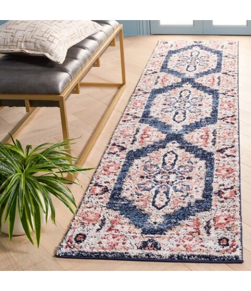Safavieh Luna Navy / Beige LUN103 2 ft. 2 in. X 9 ft. Runner Rug
