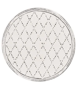 Safavieh Melody Ivory / Black MEL102 6 ft. 7 in. X 6 ft. 7 in. Round Rug