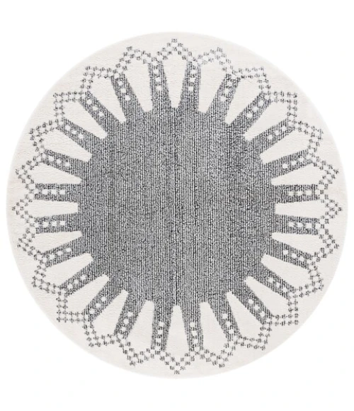 Safavieh Melody Ivory / Black MEL106 6 ft. 7 in. X 6 ft. 7 in. Round Rug