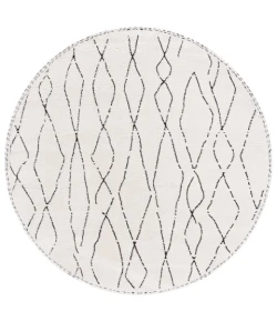 Safavieh Melody Ivory / Black MEL112 6 ft. 7 in. X 6 ft. 7 in. Round Rug