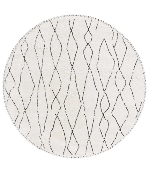 Safavieh Melody Ivory / Black MEL112 6 ft. 7 in. X 6 ft. 7 in. Round Rug