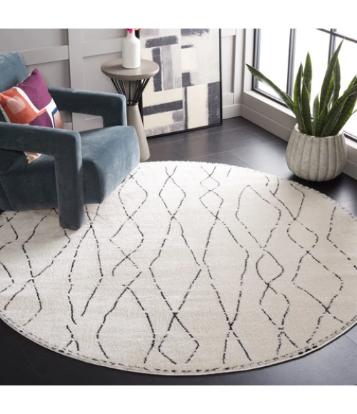 Safavieh Melody Ivory / Black MEL112 6 ft. 7 in. X 6 ft. 7 in. Round Rug