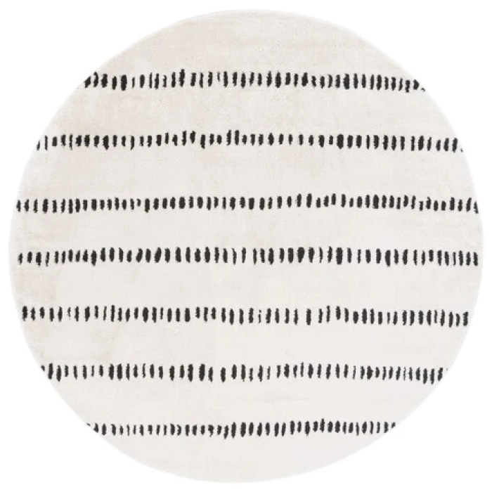 Safavieh Melody Ivory / Black MEL114 6 ft. 7 in. X 6 ft. 7 in. Round Rug