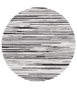 Safavieh Melody Ivory / Black MEL116 6 ft. 7 in. X 6 ft. 7 in. Round Rug