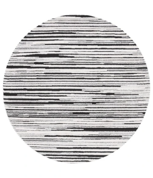 Safavieh Melody Ivory / Black MEL116 6 ft. 7 in. X 6 ft. 7 in. Round Rug