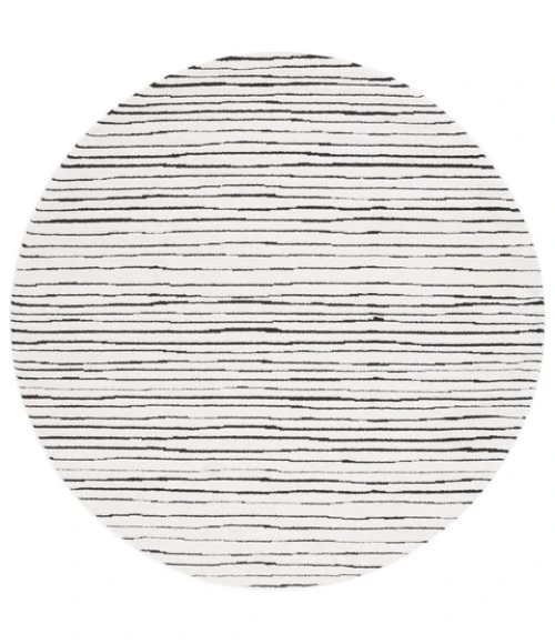 Safavieh Melody Ivory / Black MEL118 6 ft. 7 in. X 6 ft. 7 in. Round Rug