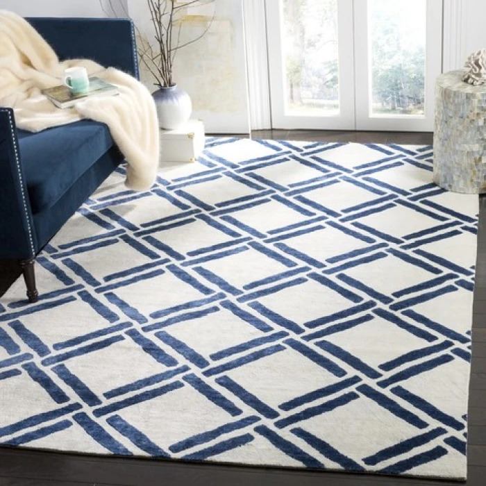 Safavieh Moroccan Ivory / Blue MOR551 8 ft. X 10 ft. Rectangle Rug