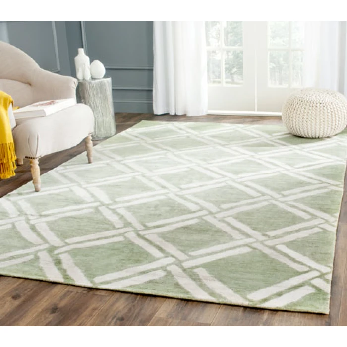 Safavieh Moroccan Green / Ivory MOR551 9 ft. X 12 ft. Rectangle Rug