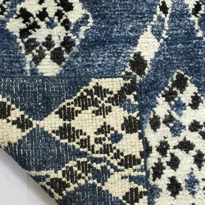 Safavieh Moroccan Blue / Black MOR553 8 ft. X 10 ft. Rectangle Rug
