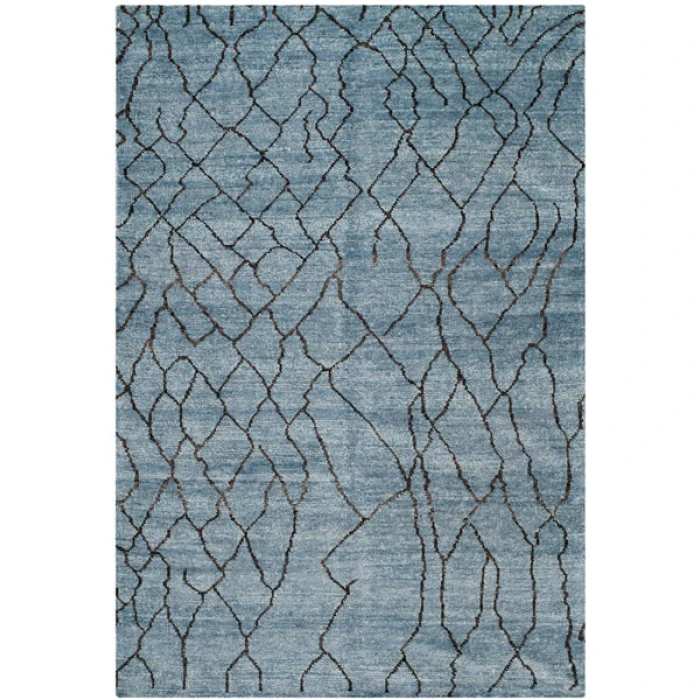 Safavieh Moroccan Blue / Black MOR555 6 ft. X 9 ft. Rectangle Rug