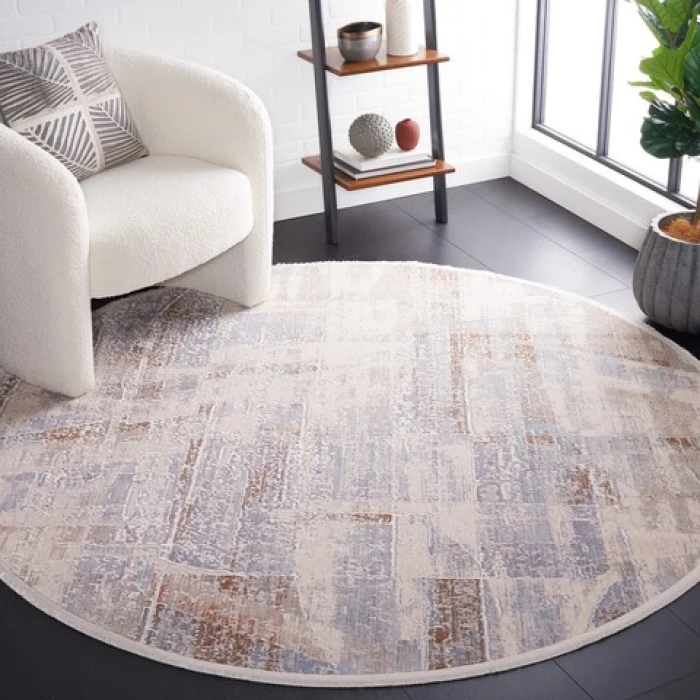 Safavieh Marmara Beige / Blue Rust MRM306 6 ft. 7 in. X 6 ft. 7 in. Round Rug