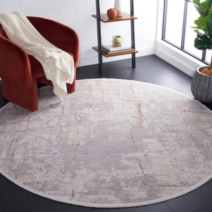Safavieh Marmara Beige / Blue Rust MRM308 6 ft. 7 in. X 6 ft. 7 in. Round Rug