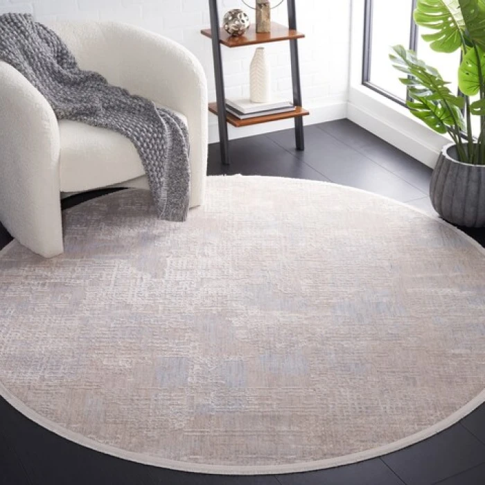 Safavieh Marmara Grey / Beige Blue MRM314 6 ft. 7 in. X 6 ft. 7 in. Round Rug