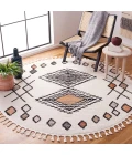 Safavieh Moroccan Tassel Ivory / Orange MRT105 6 ft. 7 in. X 6 ft. 7 in. Round Rug