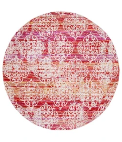 Safavieh Montage Pink / Multi MTG182 6 ft. 7 in. X 6 ft. 7 in. Round Rug