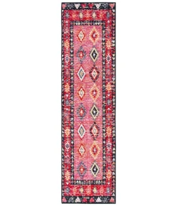 Safavieh Montage  Pink / Black MTG201 2 ft. 3 in. X 8 ft. Runner Rug
