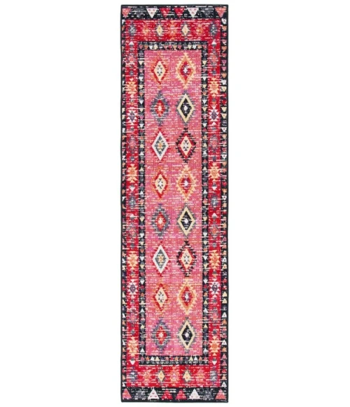 Safavieh Montage  Pink / Black MTG201 2 ft. 3 in. X 8 ft. Runner Rug