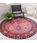 Safavieh Montage  Pink / Black MTG201 6 ft. 7 in. X 6 ft. 7 in. Round Rug