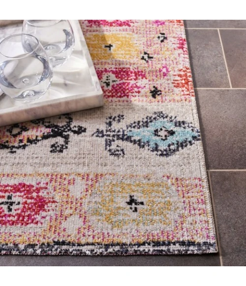 Safavieh Montage  Aqua / Fuchsia MTG221 5 ft. 1 in. X 7 ft. 6 in. Rectangle Rug