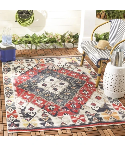 Safavieh Montage Rust / Multi MTG236 5 ft. 1 in. X 7 ft. 6 in. Rectangle Rug