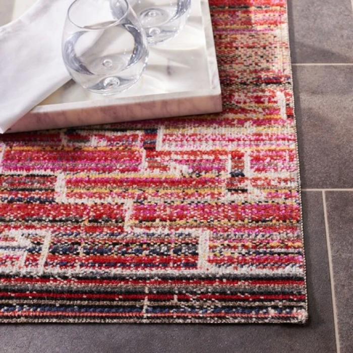 Safavieh Montage  Rust / Ivory MTG241 6 ft. 7 in. X 6 ft. 7 in. Square Rug
