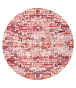 Safavieh Montage  Rust / Ivory MTG241 6 ft. 7 in. X 6 ft. 7 in. Round Rug