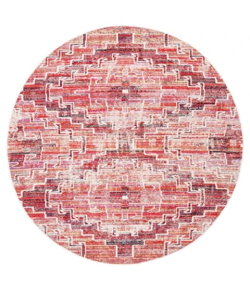 Safavieh Montage  Rust / Ivory MTG241 6 ft. 7 in. X 6 ft. 7 in. Round Rug