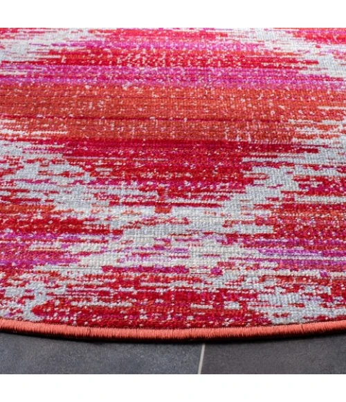 Safavieh Montage  Fuchsia / Ivory MTG261 6 ft. 7 in. X 6 ft. 7 in. Round Rug