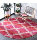 Safavieh Montage  Fuchsia / Ivory MTG261 6 ft. 7 in. X 6 ft. 7 in. Round Rug