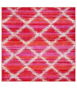 Safavieh Montage  Fuchsia / Ivory MTG261 6 ft. 7 in. X 6 ft. 7 in. Square Rug