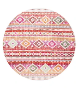 Safavieh Montage  Red / Fuchsia MTG271 6 ft. 7 in. X 6 ft. 7 in. Round Rug