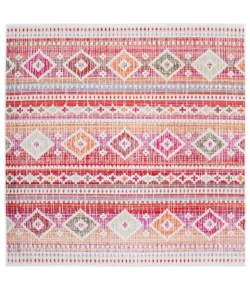 Safavieh Montage  Red / Fuchsia MTG271 6 ft. 7 in. X 6 ft. 7 in. Square Rug