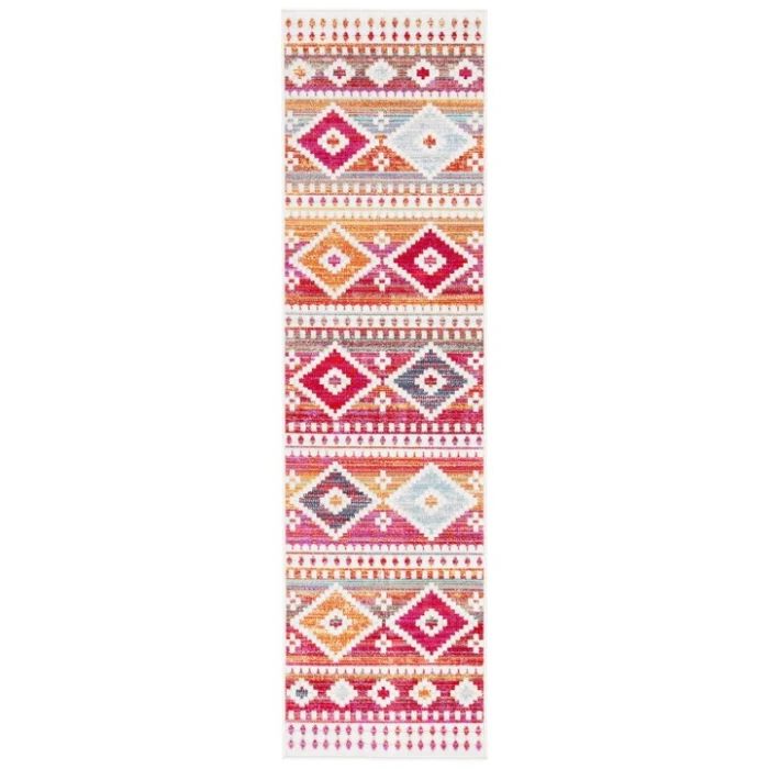 Safavieh Montage  Red / Fuchsia MTG272 2 ft. 3 in. X 8 ft. Runner Rug