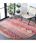 Safavieh Montage  Red / Fuchsia MTG272 6 ft. 7 in. X 6 ft. 7 in. Round Rug