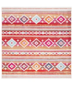 Safavieh Montage  Red / Fuchsia MTG272 6 ft. 7 in. X 6 ft. 7 in. Square Rug